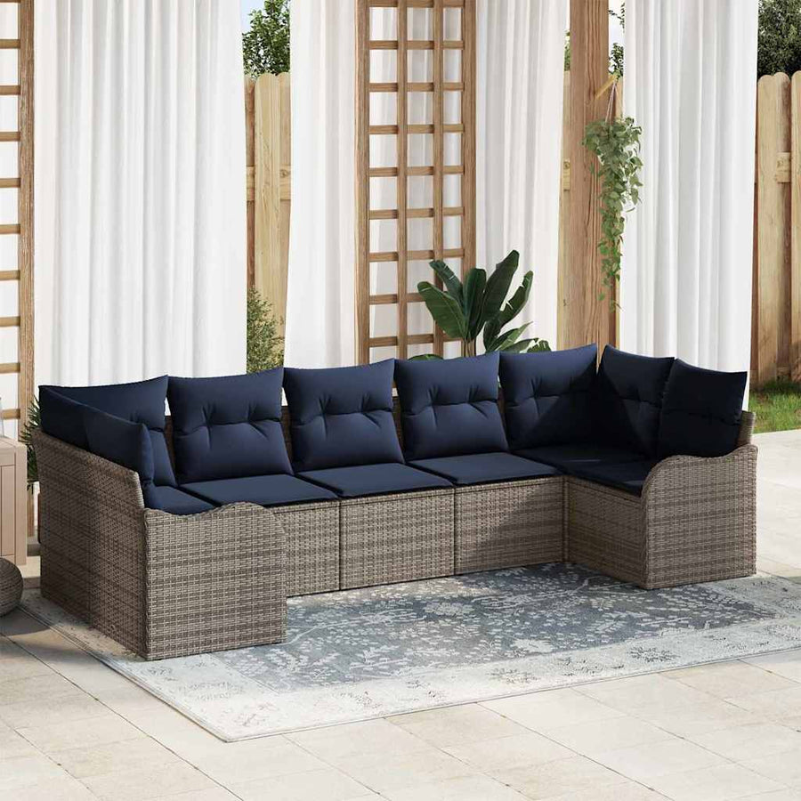 Tuin Sofa Set Grijs poly rattan