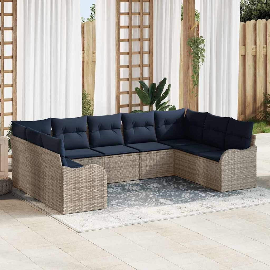Tuin Sofa Set Grijs poly rattan