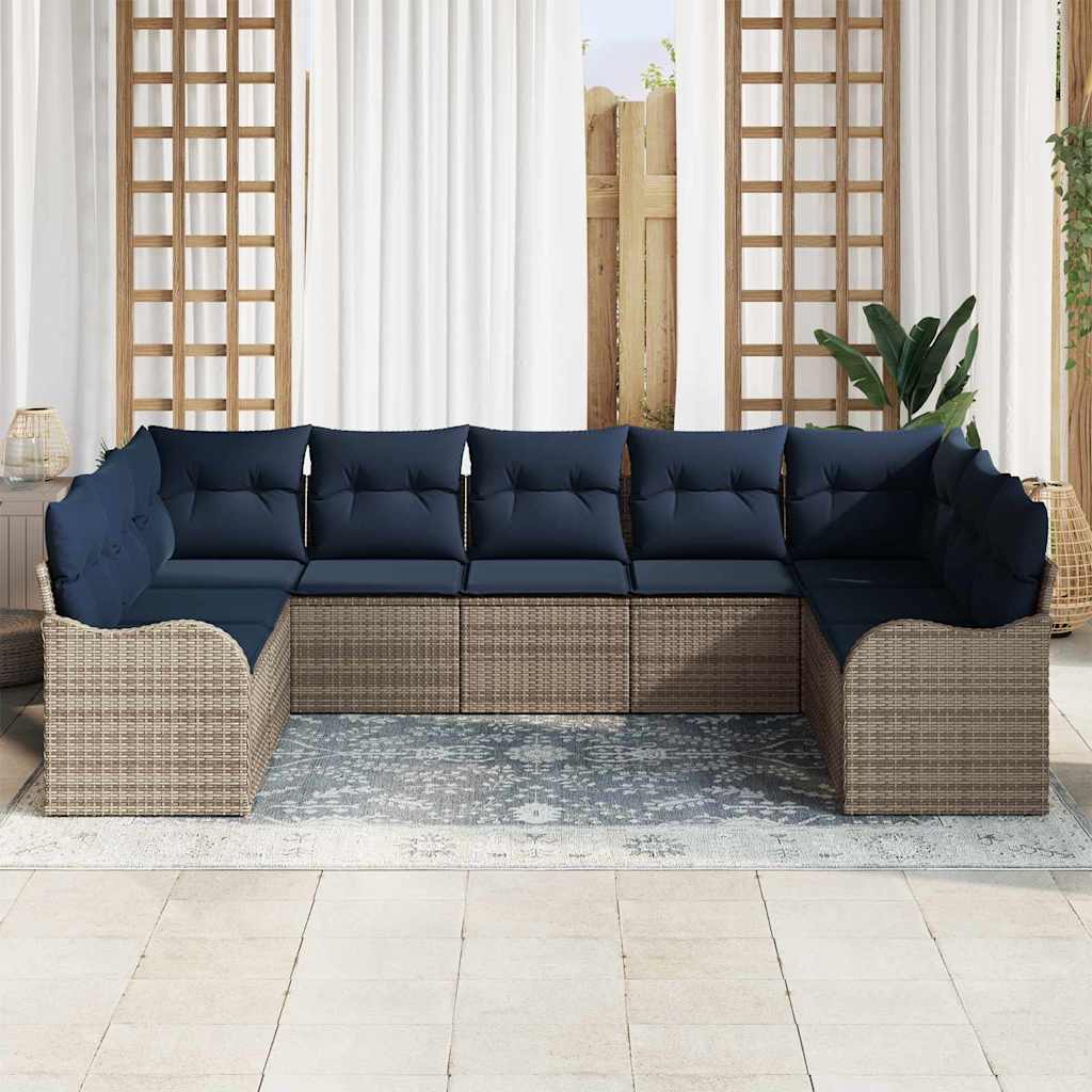 Tuin Sofa Set Grijs poly rattan