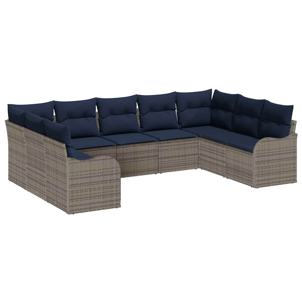 Tuin Sofa Set Grijs poly rattan