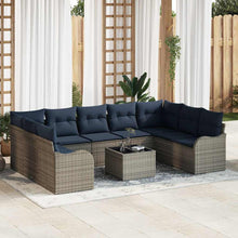 Tuin Sofa Set 10 st Grijs poly rattan
