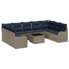 Tuin Sofa Set 10 st Grijs poly rattan
