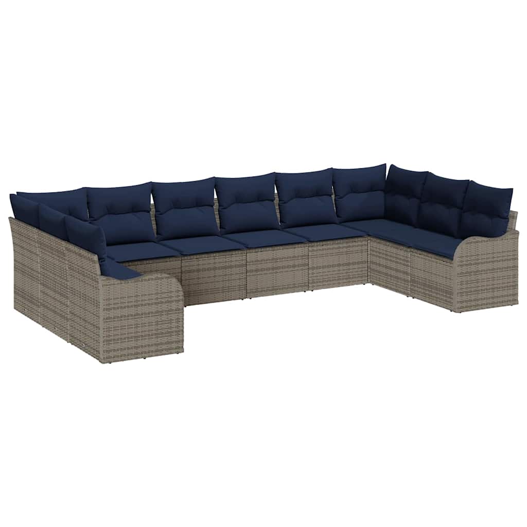 Bankstel 10 st Grijs Polyester