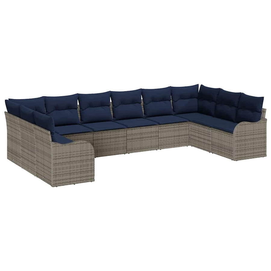 Bankstel 10 st Grijs Polyester