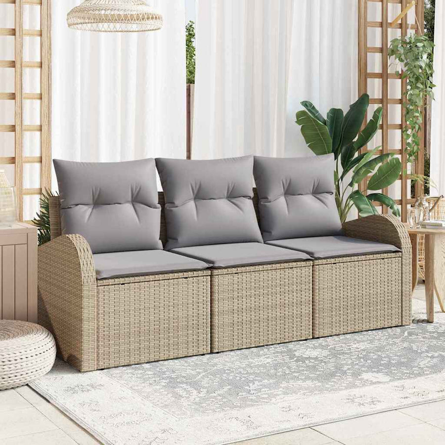 Tuin Sofa Set Beige poly rattan