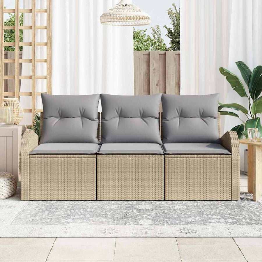 Tuin Sofa Set Beige poly rattan