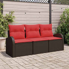 Garden Sofa Set Brown poly rattan