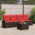 Garden Sofa Set Brown 55 x 55 x 37 cm poly rattan