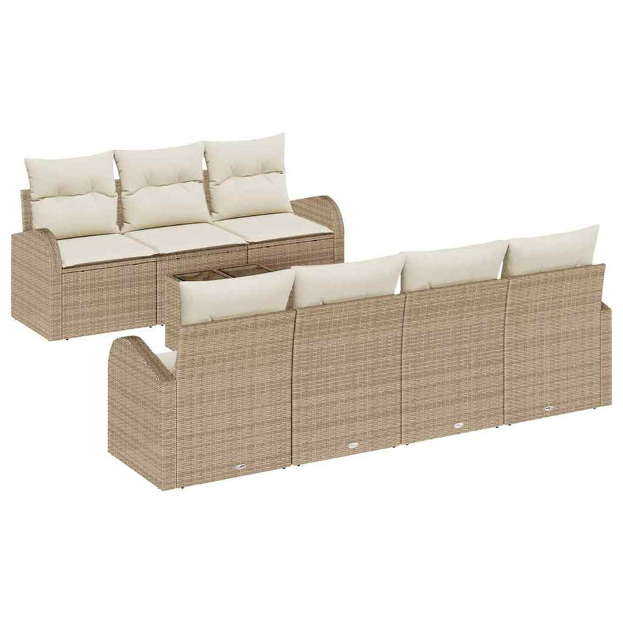 Tuin Sofa Set Beige 55 x 55 x 37 cm poly rattan