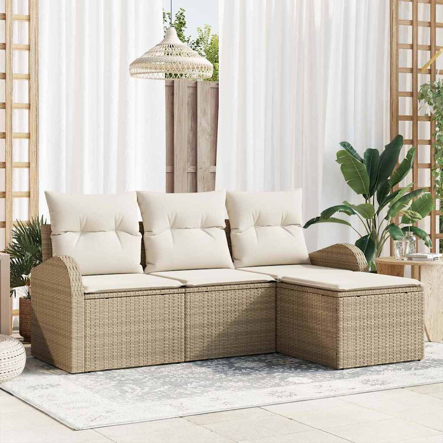 Tuin Sofa Set Beige poly rattan