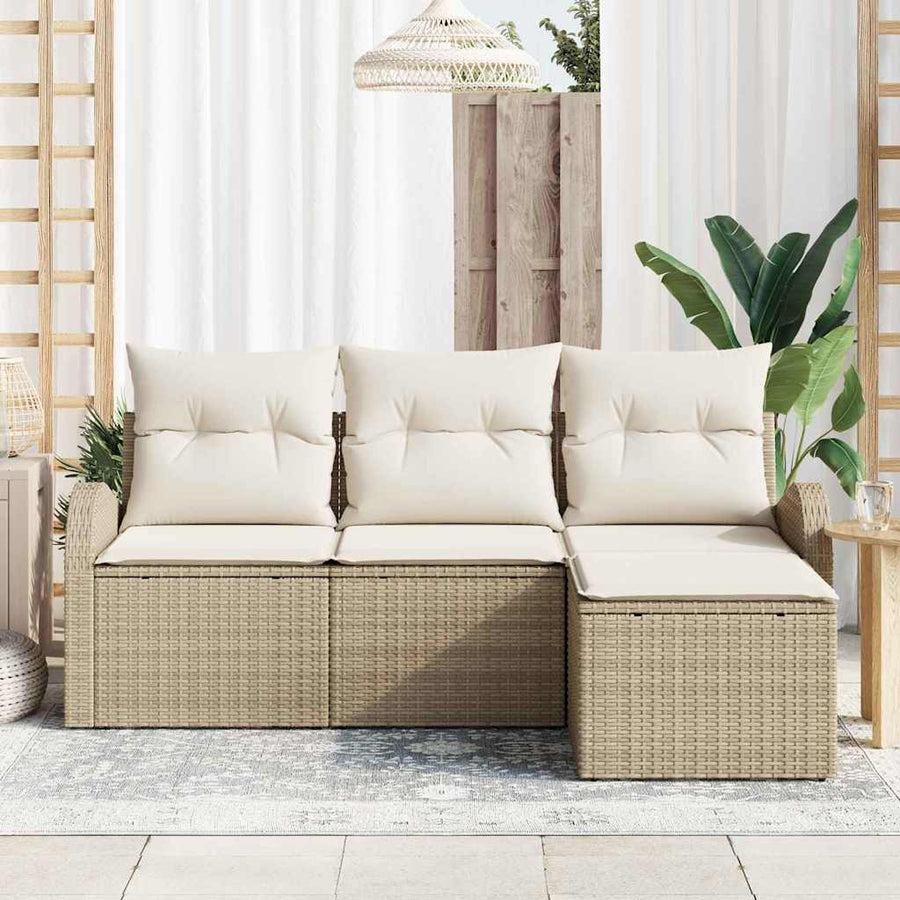 Tuin Sofa Set Beige poly rattan