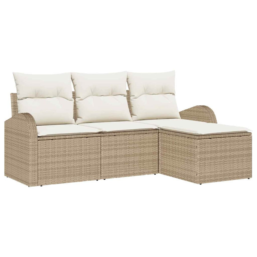 Tuin Sofa Set Beige poly rattan
