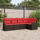 Tuinset poly rattan bruin 5-delig