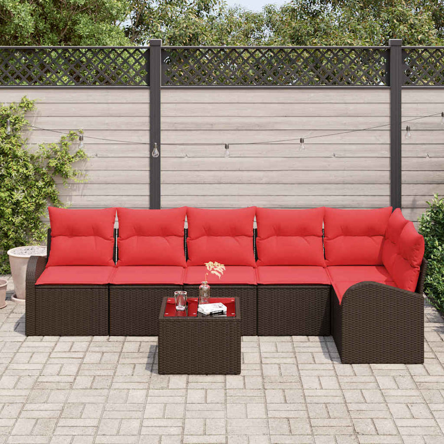 Tuin Sofa Set 7 pcs Bruin poly rattan