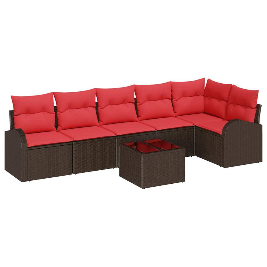 Tuin Sofa Set 7 pcs Bruin poly rattan