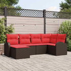 Tuinset poly rattan 6-delig bruin