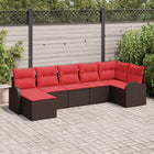 Tuinset poly rotan bruin 7-delig