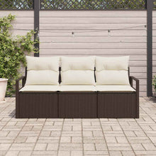 Bankstel 3 pcs Bruin poly rattan