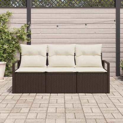 Bankstel 3 pcs Bruin poly rattan