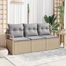 Bankstel 3 pcs Beige poly rattan