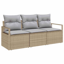 Bankstel 3 pcs Beige poly rattan