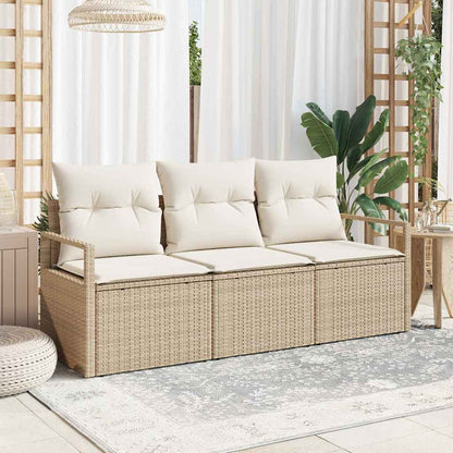 Bankstel 3 pcs Beige poly rattan