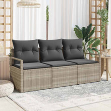 Bankstel 3 pcs Lichtgrijs poly rattan