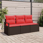 Bankstel poly rattan bruin modulair 3-zits