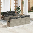 Bankstel 8-delig lichtgrijs poly rattan