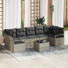 Loungebank 8-delig lichtgrijs donkergrijs polyrattan