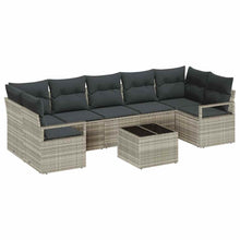 Bankstel 8 pcs Licht Grijs en Donker Grijs poly rattan