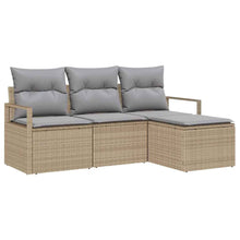 Bankstel 4 pcs Beige poly rattan