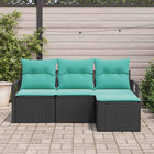 Tuinset poly rattan 4-delig zwart