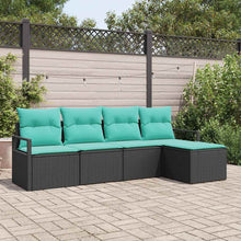 Bankstel 5 pcs Zwart poly rattan