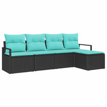 Bankstel 5 pcs Zwart poly rattan