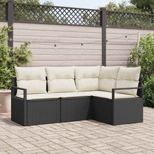 Bankstel 4 pcs Zwart poly rattan