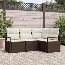 Bankstel 4 pcs Bruin poly rattan