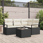 Bankstel 5-delig poly rattan zwart