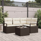 Bankstel 5-delig bruin poly rattan