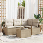 Bankstel 5 pcs Beige poly rattan