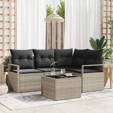 Bankstel 5 pcs Lichtgrijs poly rattan
