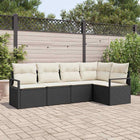 Tuinset poly rattan 5-zits zwart