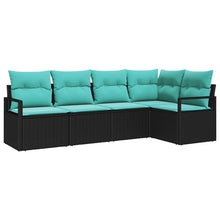 Bankstel 5 pcs Zwart poly rattan