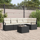 Modulaire bankstel 6-delig poly rattan zwart
