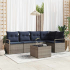6-piece Sofa Set Grey poly rattan