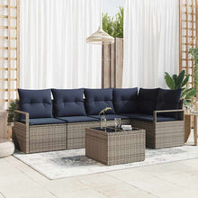 Bankstel 6 pcs Grijs poly rattan