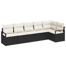Bankstel 6 pcs Zwart poly rattan