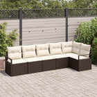 Tuinset poly rattan bruin modulair 6 personen