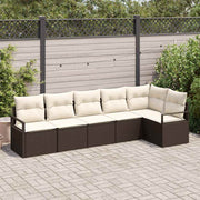 Tuinset poly rattan bruin modulair 6 personen
