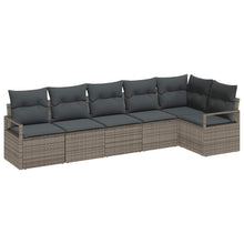 Bankstel 6 pcs Grijs poly rattan
